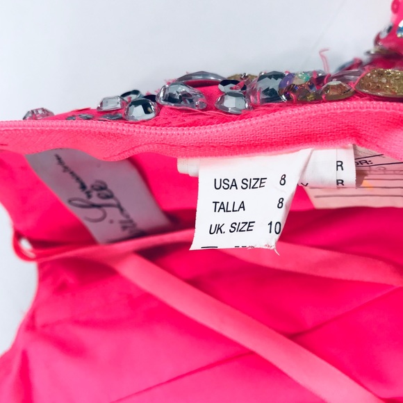 Mori Lee by Madeline Gardner pink tulle prom dress - Picture 5 of 8